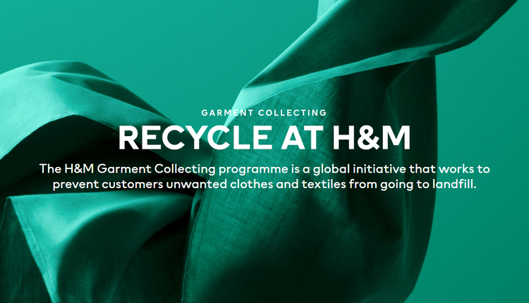 H&M提供免費回收舊衣物的服務