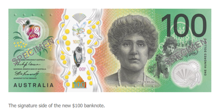 澳新版百元大钞10月29日开始流通