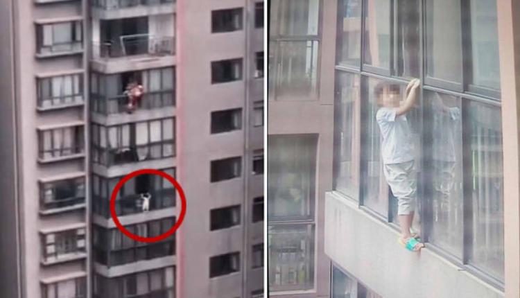 孩子被掛在14樓窗外40分鐘