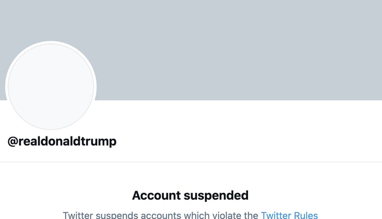 川普总统推特账户被永久停用