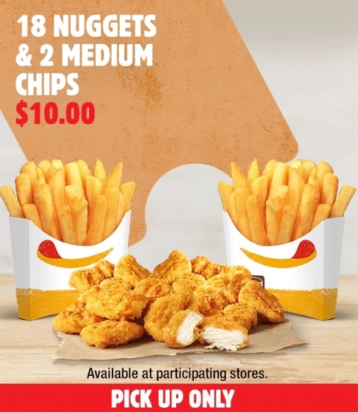 18 Nuggets and 2 Medium Chips $10