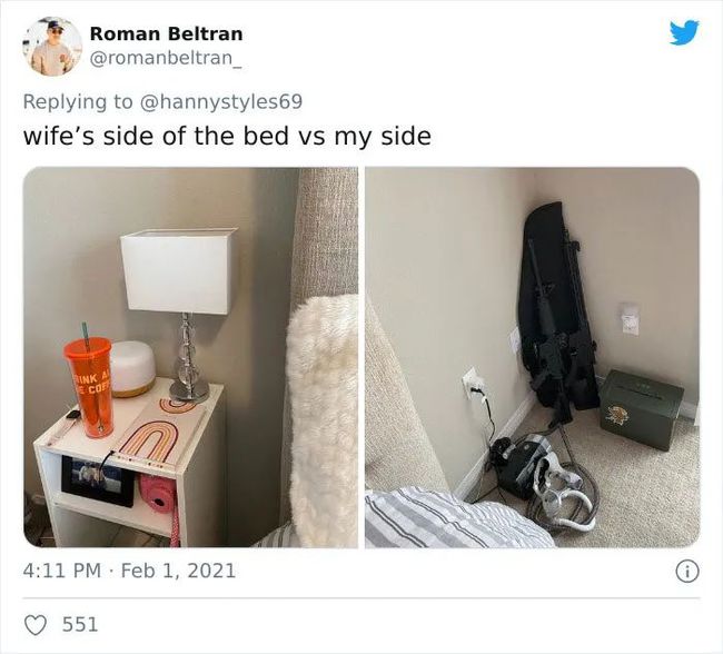 「我的床頭 vs 男朋友的床頭