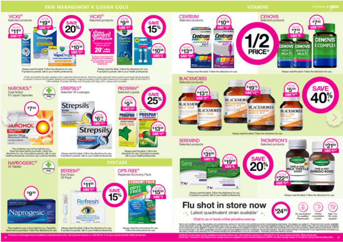 澳洲藥妝店Priceline 5月6日至5月20日特價商品清單