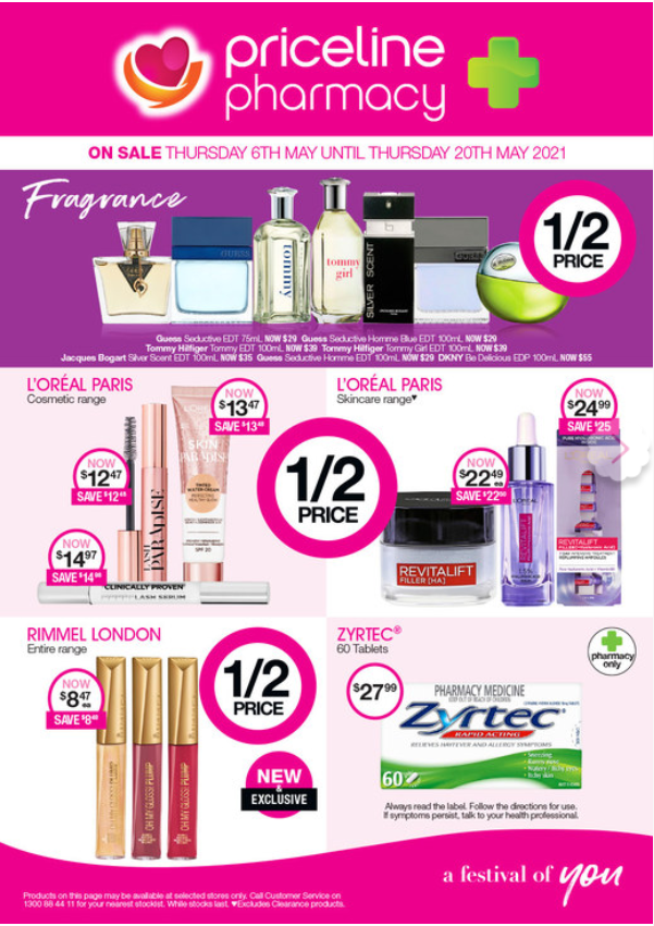 澳洲药妆店Priceline 5月6日至5月20日特价商品清单