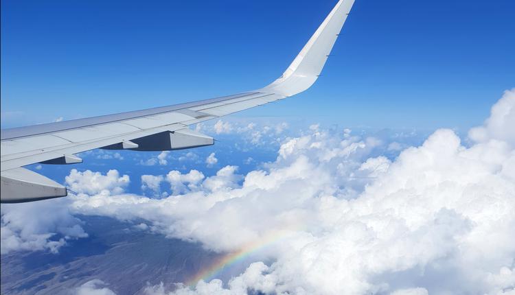 旅行泡泡，彩虹，飞机，旅游，夏威夷