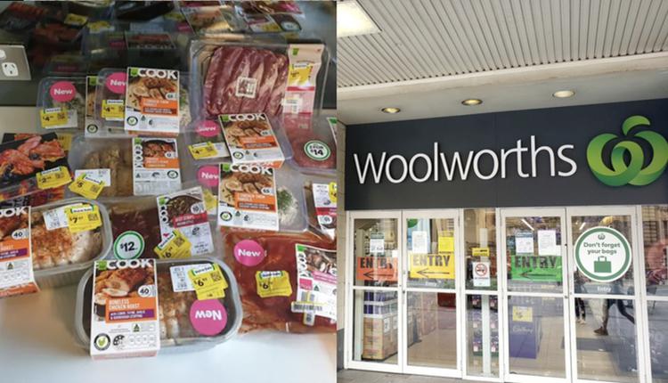 澳洲Woolworths超市一名顾客仅花费大约82澳元，就买到了价值160多澳元的肉类产品
