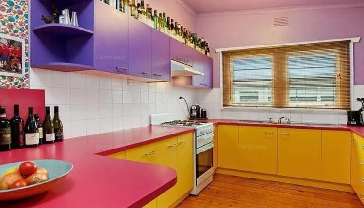 厨房，装修，颜色鲜艳的厨房