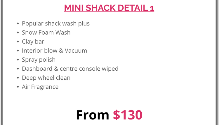 Car Shack 人工洗车在墨尔本东区很便宜