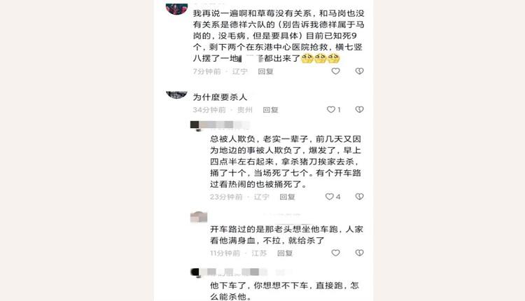 中国丹东村民持刀砍人 传7死2伤