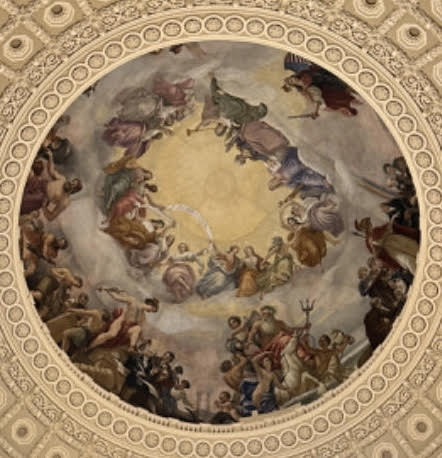 國會大廈頂端的壁畫『華盛頓的神化』