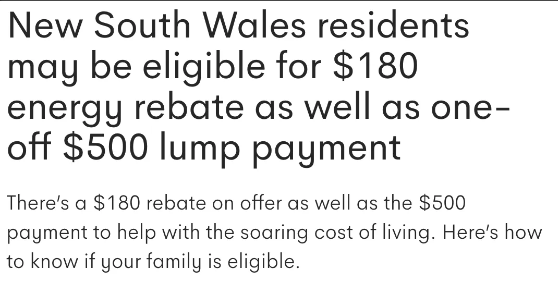 悉尼居民可自查符合条件申请$680补贴！