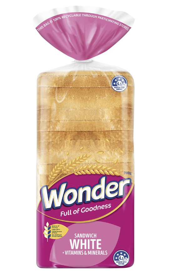 Wonder White Sandwich Vitamins and Minerals
