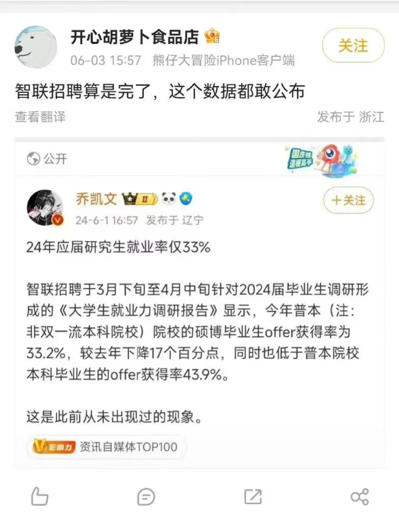 就业率崩的越来越离谱了